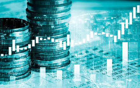 Finance and money technology background concept of business prosperity and asset management ....