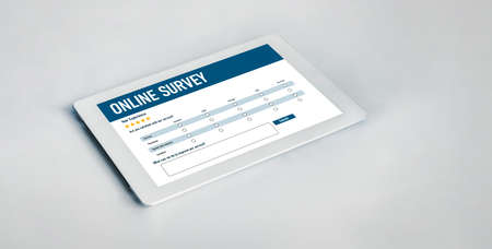 Online survey form for modish digital information collection on the internet networkの写真素材