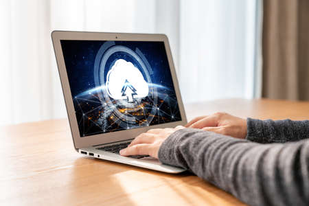 Cloud computing software for modish remote work and personal data storageの写真素材