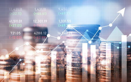 Finance and money technology background concept of business prosperity and asset management ....