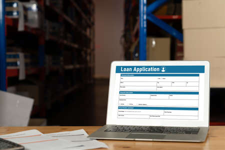 Online loan application form for modish digital information collection on the internet networkの写真素材