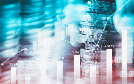 Finance and money technology background concept of business prosperity and asset management ....