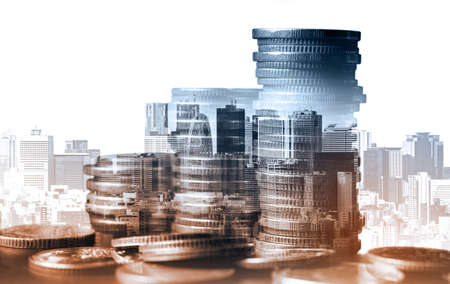 Finance and money technology background concept of business prosperity and asset management . Creative graphic show economy and financial growth by investment in valuable asset to gain wealth profit .の写真素材