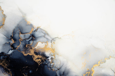 Marble ink abstract art from exquisite original painting for abstract background . Painting was...