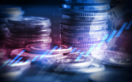 Finance and money technology background concept of business prosperity and asset management ....