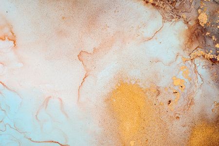 Marble ink abstract art from exquisite original painting for abstract background . Painting was...