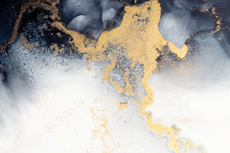 Marble ink abstract art from exquisite original painting for abstract background . Painting was...