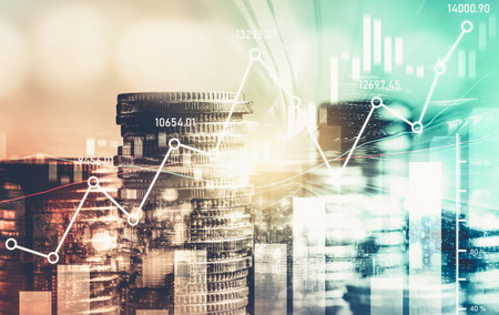 Finance and money technology background concept of business prosperity and asset management ....