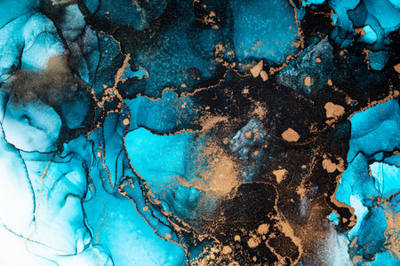 Marble ink abstract art from exquisite original painting for abstract background . Painting was painted on high quality paper texture to create smooth marble background pattern of ombre alcohol ink .の写真素材