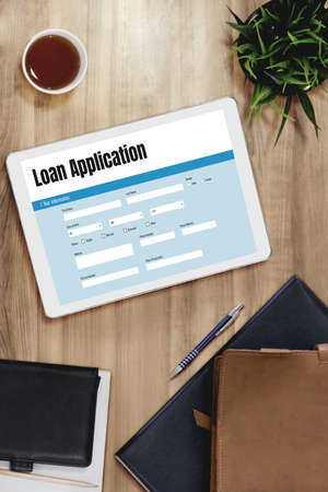 Online loan application form for modish digital information collection on the internet networkの写真素材