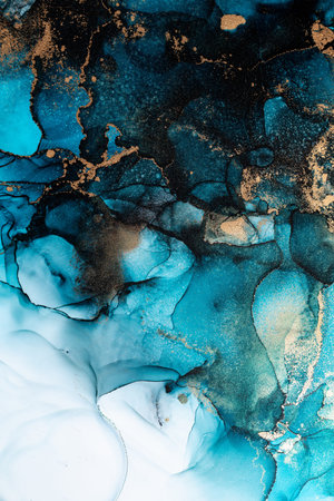 Marble ink abstract art from exquisite original painting for abstract background . Painting was...
