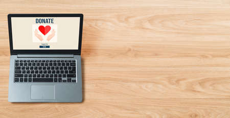 Online donation platform offer modish money sending system for people to transfer on the internetの写真素材