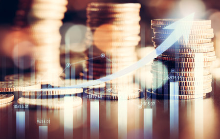 Finance and money technology background concept of business prosperity and asset management ....