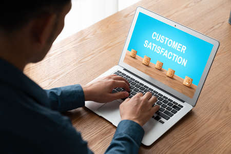 Customer satisfaction and evaluation analysis on modish software computer for marketing strategy planningの写真素材