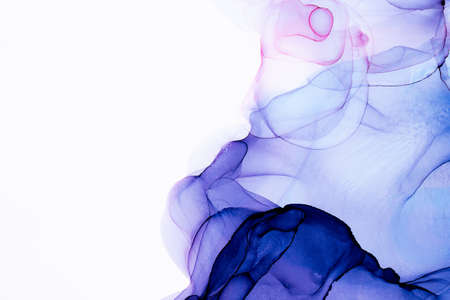 Marble ink abstract art from exquisite original painting for abstract background . Painting was painted on high quality paper texture to create smooth marble background pattern of ombre alcohol ink .の写真素材