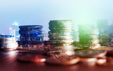 Finance and money technology background concept of business prosperity and asset management ....