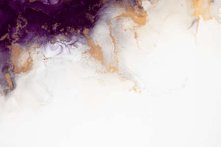 Marble ink abstract art from exquisite original painting for abstract background . Painting was painted on high quality paper texture to create smooth marble background pattern of ombre alcohol ink .の写真素材