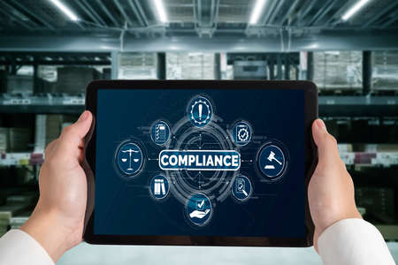 Compliance system for modish online corporate business to meet quality standardの写真素材