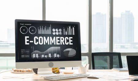 E-commerce data software provide modish dashboard for sale analysis to the online retail businessの写真素材