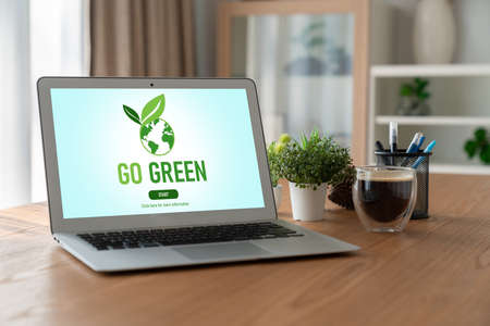 Green business transformation for modish corporate business to thank green marketing strategyの写真素材