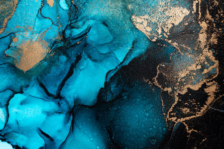 Marble ink abstract art from exquisite original painting for abstract background . Painting was painted on high quality paper texture to create smooth marble background pattern of ombre alcohol ink .の写真素材