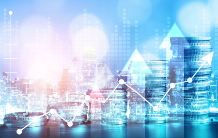 Finance and money technology background concept of business prosperity and asset management ....