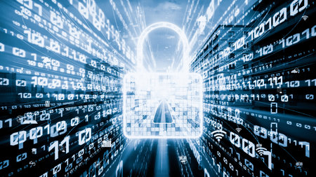 Cyber security and online data protection with tacit secured encryption software . Concept of smart...