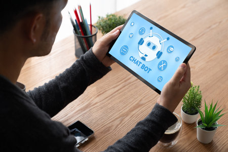 Chatbot software application for modish online business that automatically reply to customer questionsの写真素材