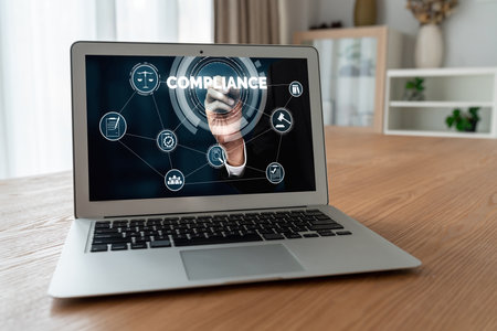 Compliance system for modish online corporate business to meet quality standardの写真素材