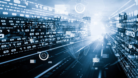 Business data analytic with tacit intelligent software making marketing strategy . Concept of smart...
