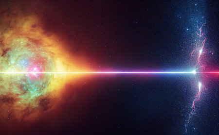 Splendid vibrant color starry galaxy universe in digital art . Generative AI.の素材