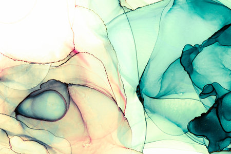 Marble ink abstract art from exquisite original painting for abstract background . Painting was...