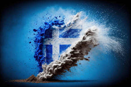 Image of color powder splash and explosion abstract art . Admirable Generative AI image .の素材