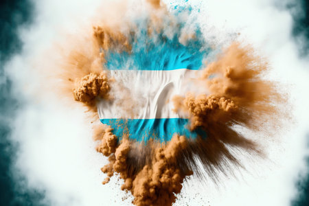 Image of color powder splash and explosion abstract art . Admirable Generative AI image .の素材