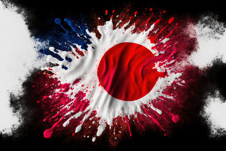 Image of color powder splash and explosion abstract art . Admirable Generative AI image .の素材