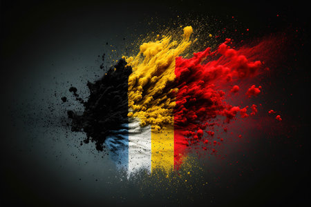 Image of color powder splash and explosion abstract art . Admirable Generative AI image .の素材