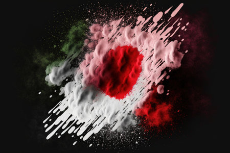 Image of color powder splash and explosion abstract art . Admirable Generative AI image .の素材