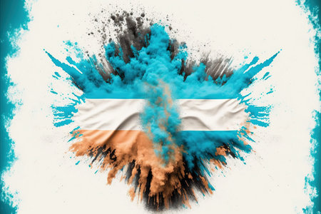 Image of color powder splash and explosion abstract art . Admirable Generative AI image .の素材