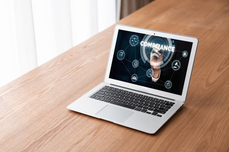 Compliance system for modish online corporate business to meet quality standardの写真素材
