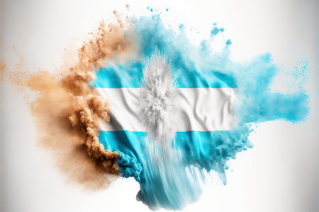 Image of color powder splash and explosion abstract art . Admirable Generative AI image .の素材