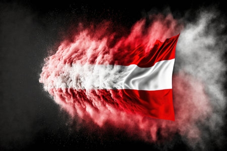 Image of color powder splash and explosion abstract art . Admirable Generative AI image .の素材