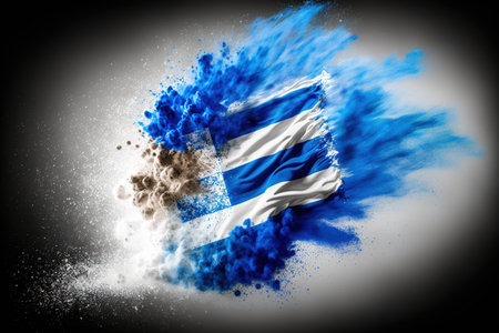 Image of color powder splash and explosion abstract art . Admirable Generative AI image .の素材