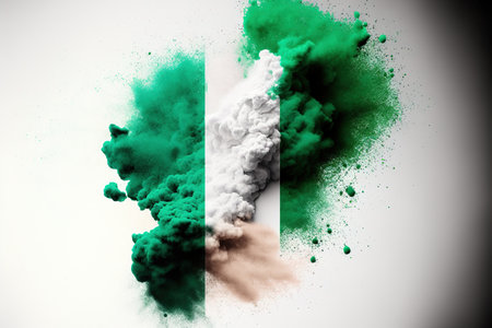 Image of color powder splash and explosion abstract art . Admirable Generative AI image .の素材