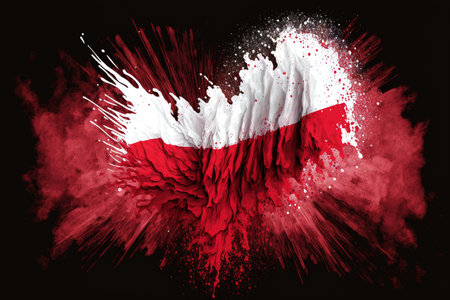 Image of color powder splash and explosion abstract art . Admirable Generative AI image .の素材