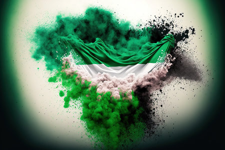 Image of color powder splash and explosion abstract art . Admirable Generative AI image .の素材