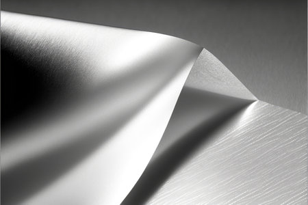 Abstract of white paper or textile color in wallpaper. Concept of gray wavy design pattern background. Finest generative AI.の素材