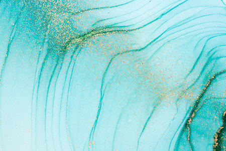 Original artwork photo of marble ink abstract art. High resolution photograph from exemplary original painting. Abstract painting was painted on HQ paper texture to create smooth marbling pattern.の写真素材