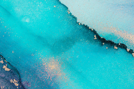 Original artwork photo of marble ink abstract art. High resolution photograph from exemplary original painting. Abstract painting was painted on HQ paper texture to create smooth marbling pattern.の写真素材