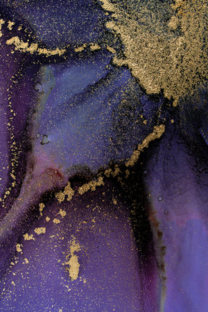 Original artwork photo of marble ink abstract art. High resolution photograph from exemplary original painting. Abstract painting was painted on HQ paper texture to create smooth marbling pattern.の写真素材