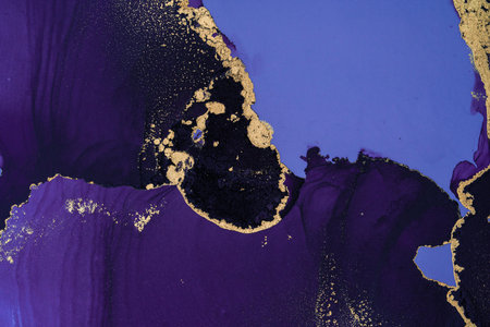 Original artwork photo of marble ink abstract art. High resolution photograph from exemplary original painting. Abstract painting was painted on HQ paper texture to create smooth marbling pattern.の写真素材